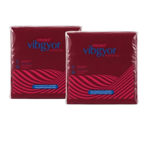 Premier 2 Ply Soft & Strong Paper Napkins (Pack Of 2, Red)