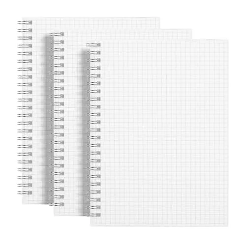 amazon basics Graph Paper Notebook | A5 Graph Grid Spiral Notebooks | 480 Pages, 100 GSM | 5.5" x 8.3" | Durable | Acid-Free | Set of 3 at ₹329