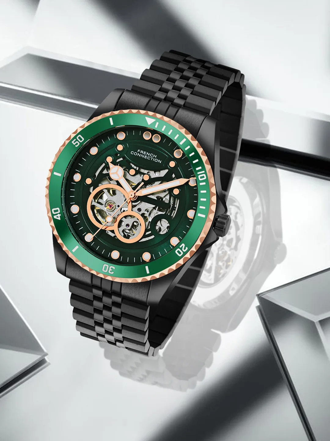 French Connection Men Skeleton Analogue Automatic Motion Watch at ₹3,748