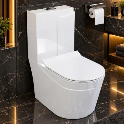 One-Piece Western Commode (Peach) at ₹7,999