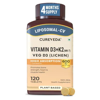 Cureveda Vitamin D3 + K2 (120 Tablets) at ₹299