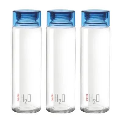 Cello H2O Glass Bottle 920ml (Set Of 3) at ₹351