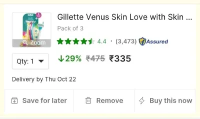 Skin Love Women’s Razor (Pack of 3) at ₹335