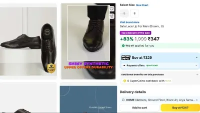 Bata Lace Up For Men at ₹347