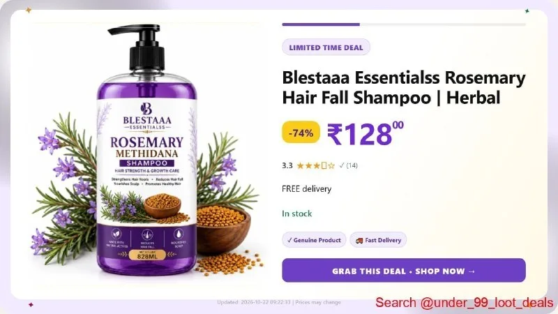 blestaaa essentialss Rosemary Hair Fall Shampoo (828 ml) at ₹128