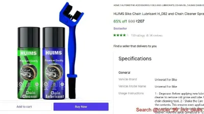 Chain Cleaner & Lubricant Spray With Cleaning Brush at ₹207