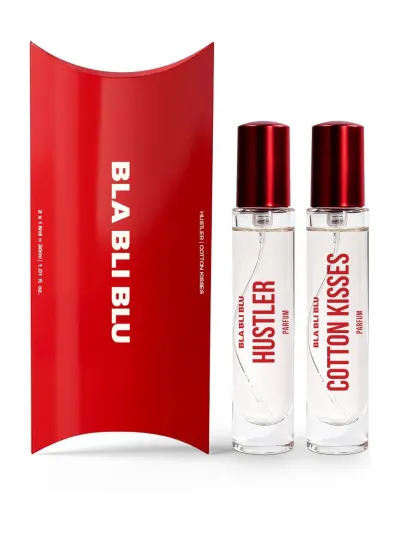 BLA BLI BLU Hustler & Cotton Kisses Unisex Perfume Combo|15mlX2|Long Lasting Fragrance at ₹199