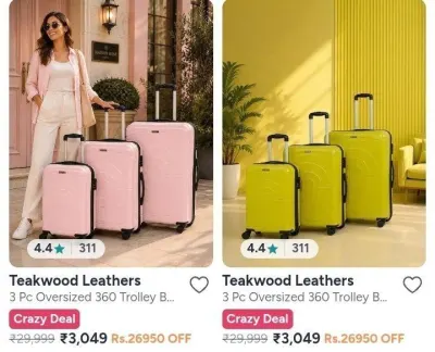Set of 3 Trolley Bags at ₹3,049