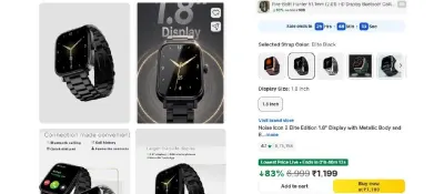 Noise Icon 2 Elite Edition 1.8'' Display with Metallic Body and Bluetooth Calling Smartwatch at ₹1,199
