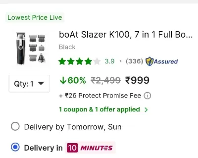 Loot: boAt Slazer K100, 7 in 1 Full Body Trimmer at ₹1,099