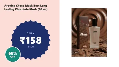 Arovina Choco Musk Best Long Lasting Chocolate Musk (60 ml) at ₹158