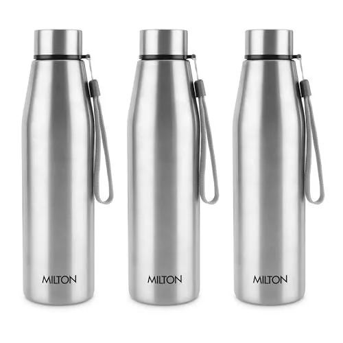 MILTON Drift 1000 Stainless Steel Water Bottle 950 ml, Set of 3, Single Walled, ISI Certified I Leak Proof Lid, Rust Proof I For School, Off at ₹581
