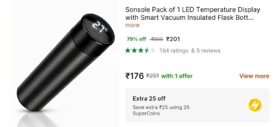 Temperature LED Bottle at ₹201