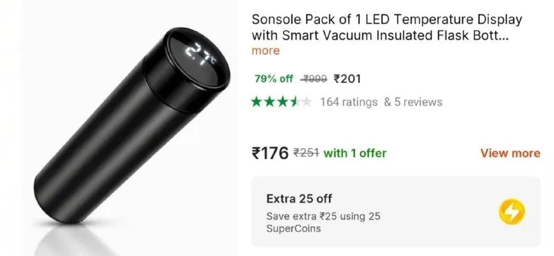 Temperature LED Bottle at ₹201