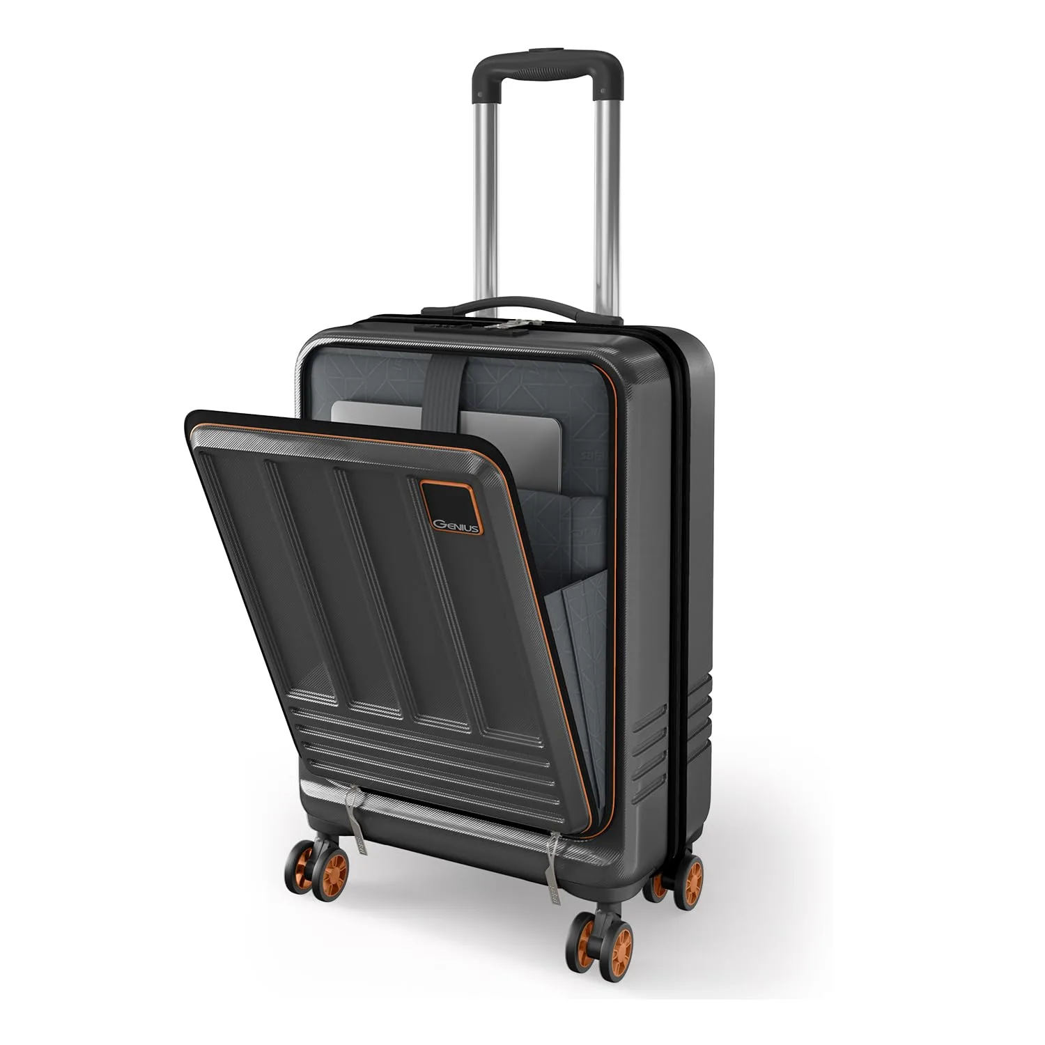 Safari Genius Cabin Trolley Bag with Laptop Compartment, Hardside Polycarbonate Small (55cm) Suitcase at ₹1,775