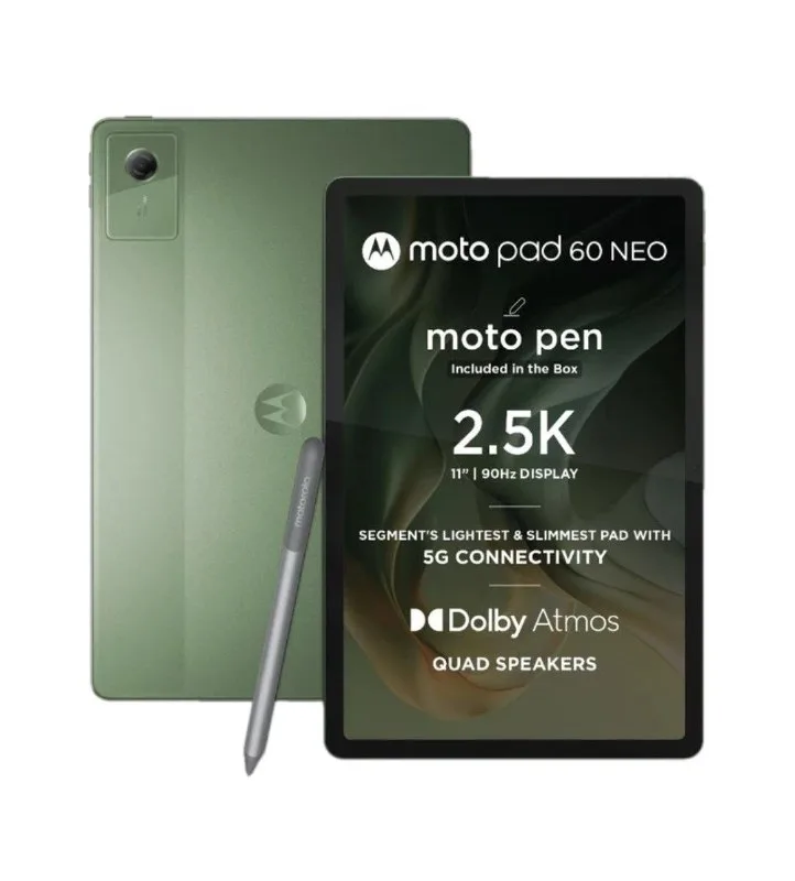MOTOROLA Pad 60 Neo 8 GB RAM 128 GB ROM 11 inch with Wi-Fi+5G MediaTek Dimensity 6300 Tablet (PANTONE Bronze Green) at ₹20,999