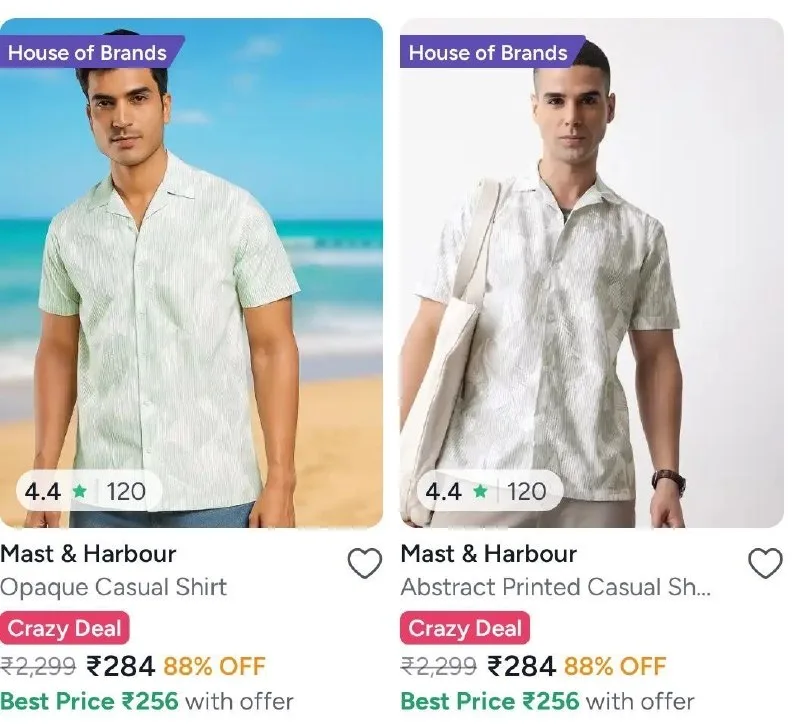 Upto 88% Off On Mast & Harbour Men's Clothing