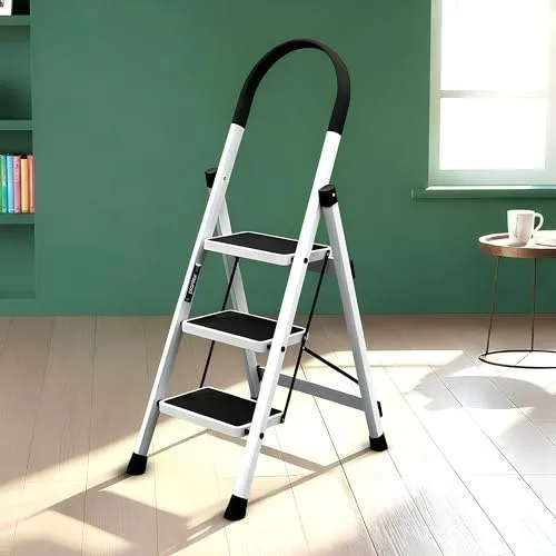 Plantex Ladder for Home 3 Steps/Foldable Ladder with Anti-Skid Wide Steps (30L x 20W cm)/Strong D-Shape Pipe with X-Support for More Stabili at ₹1,999