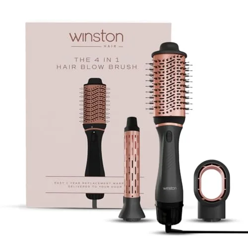 WINSTON 4 in 1 Hair Styling Blow Brush – Blow Dryer, Curling Iron, & Volumizing Brush with Adjustable Heat Versatile Hair Tool - 1 Year Warr at ₹1,556