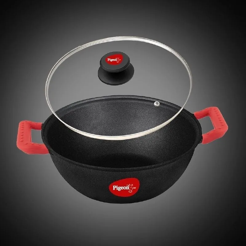 Pigeon by Stovekraft Cast Iron Kadai with Glass Lid at ₹879