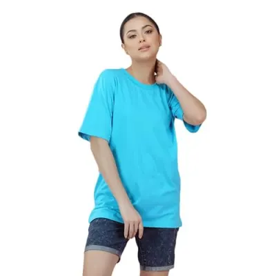 Nusyl Women Solid Oversized t-Shirt - NUWCOTSH0001 at ₹109