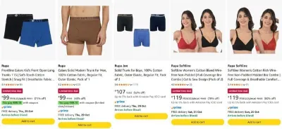 RUPA Innerwears at ₹99