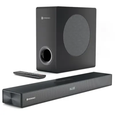 Portronics 140W Pure Sound 110 2.1 Channel Home Theatre with Deep Base Wired Subwoofer, Bluetooth 5.3, TI DSP Chipset, HDMI ARC, Optical, US at ₹3,999