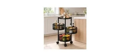 Lifelong 3-Tier Organizer Cart with 360-Degree Rotating Wheels at ₹1,349