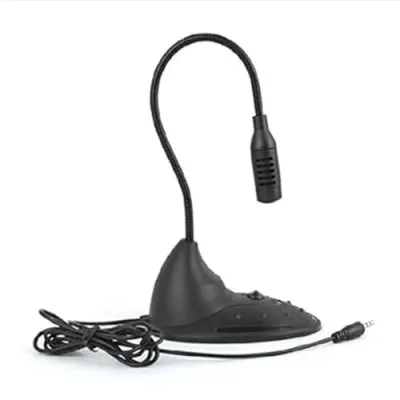 PremiumAV 3.5mm Wired Desktop Microphone – Flexible Gooseneck Noise-Cancelling Mic for PC, Laptop, Gaming, Online Classes, Voice Recording,  at ₹494