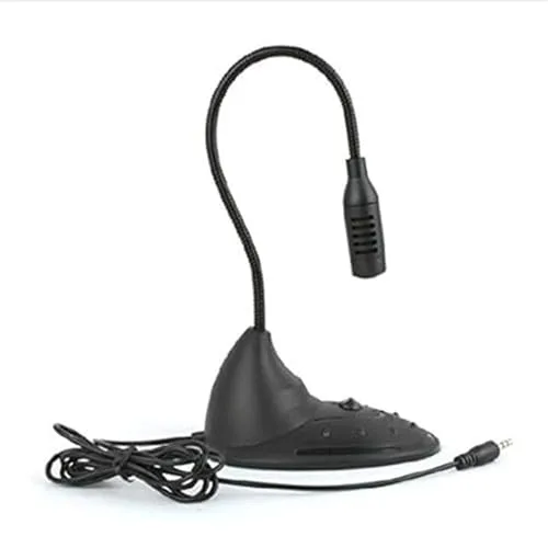 PremiumAV 3.5mm Wired Desktop Microphone – Flexible Gooseneck Noise-Cancelling Mic for PC, Laptop, Gaming, Online Classes, Voice Recording,  at ₹494