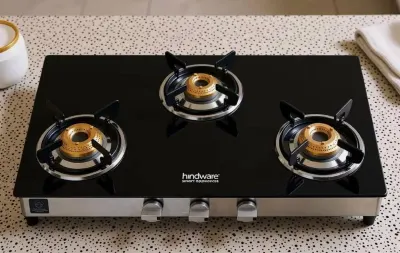 Hindware Glas Stove, 3 Burner at ₹2,799