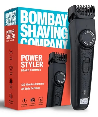 Bombay Shaving Company Beard Trimmer For Men | Beard Trimmer for Man | Hair Trimmer for Man | Type C, 120 Min Runtime, 38 Settings, Cordless at ₹600