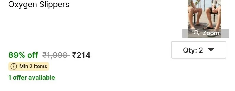 Oxygen Slippers at ₹214