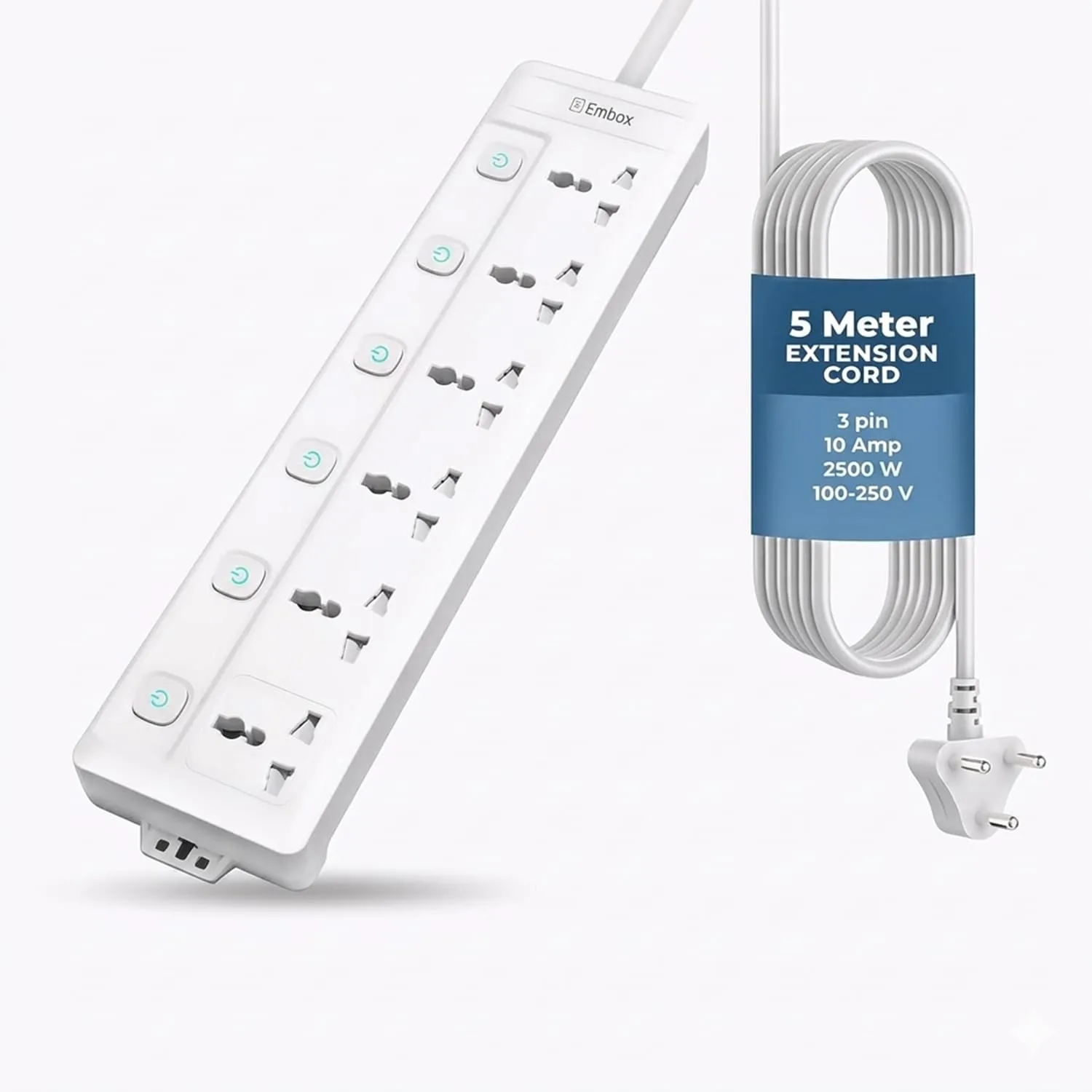 Embox 5 Meter Extension Board with USB at ₹749