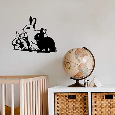 Gadgets Wrap Wall Decals 29CM Wall Stickers Black Color - (Bunny Rabbit) at ₹45