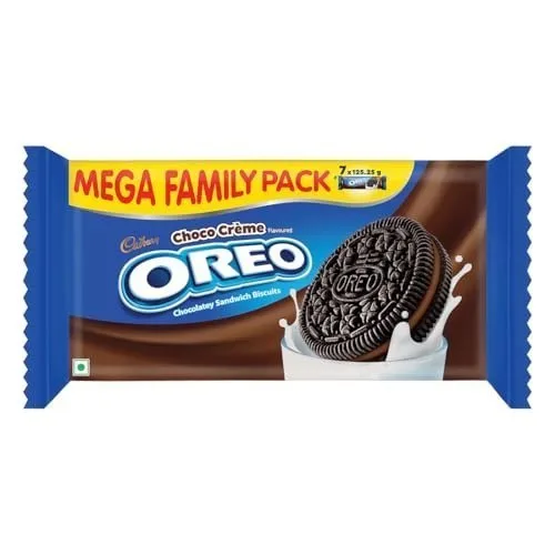 Cadbury Oreo Chocolate Flavour Creme Sandwich Biscuit Mega Family Pack, 876.75 g at ₹191
