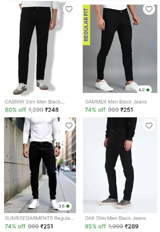 Flat 80% Off on Mens Baggy Jeans
