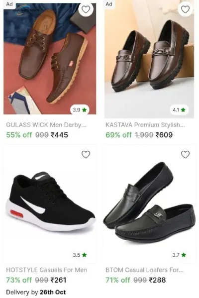 Flat 75% Off on Mens Loafers