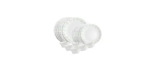 CELLO Tropical Lagoon Dazzle Series Opalware Dinner Set of 18 Pieces For Family of 6 at ₹720