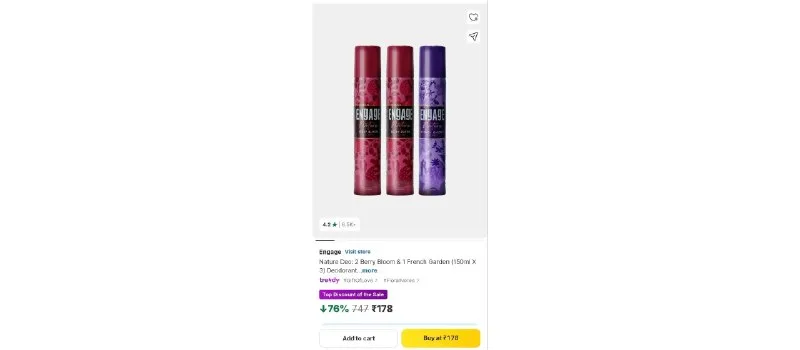 Engage Deo at Women (150mlX3) at ₹177