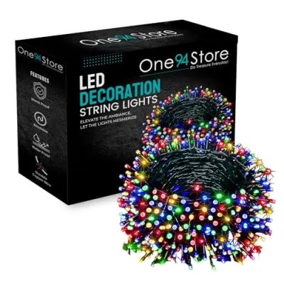 One94Store LED Pixel String Light Pack of 1 – 36 Ft Copper Wire Fairy Lights, Bright Multicolor Decorative Lights for Diwali Decoration, Hom at ₹99