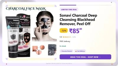 Sonavi Charcoal Deep Cleansing Blackhead Remover, Peel Off