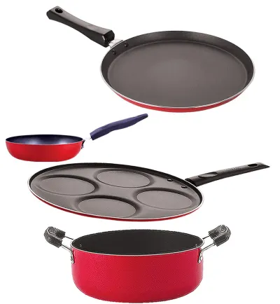 Nirlon Cookware Aluminium Non Stick Gift Cooking Set of 4 Pieces at ₹1,221