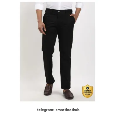 INDIAN TERRAIN Slim Fit Men Black Trousers at ₹597