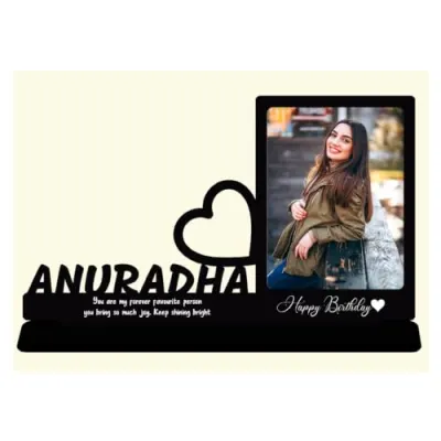 Indianara Wood Happy Birthday Customized Tabletop Rectangular Photo Frame at ₹199