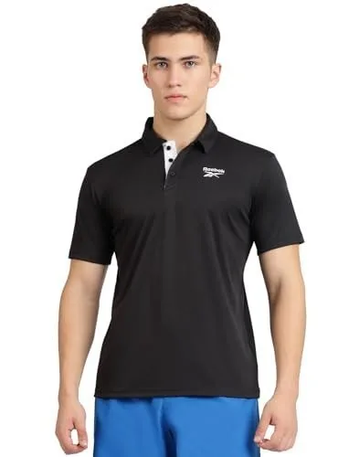 Reebok Men's Cotton Blend Sports Polo T-Shirt - Breathable Soft Half Sleeve Collar Tee for Men | Polo Tshirt for Men | Gym Casual Active at ₹229