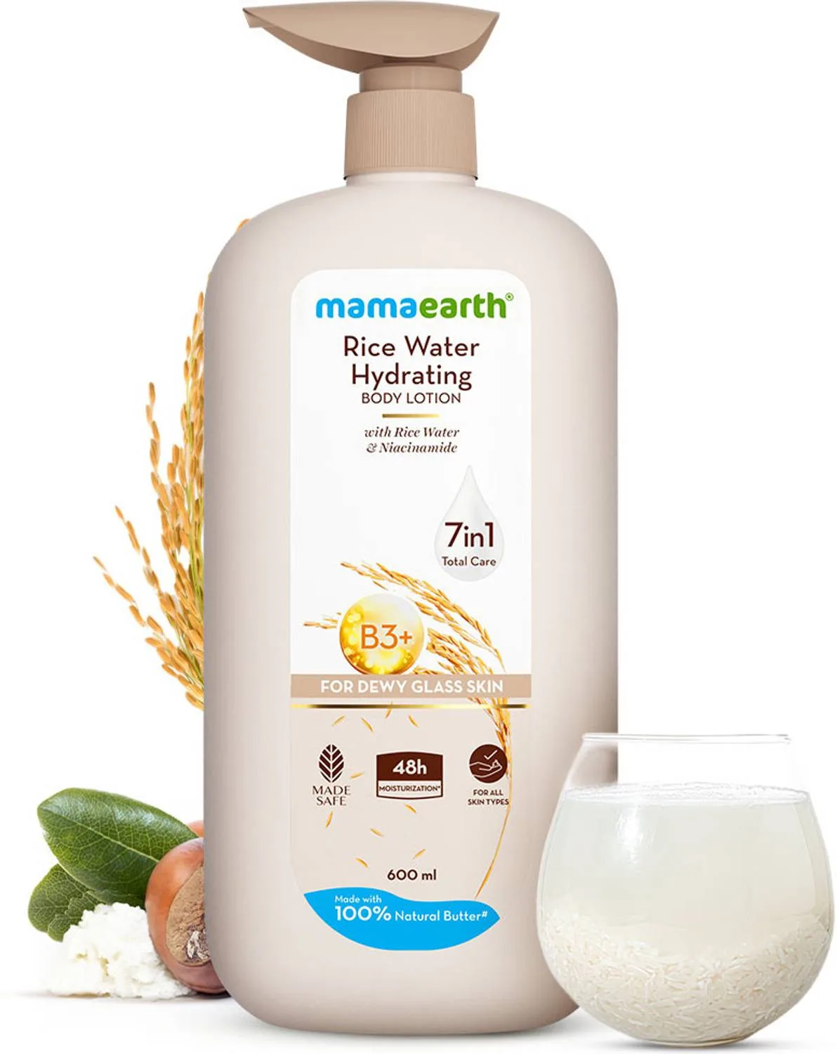 Mamaearth Rice Water Hydrating Body Lotion (600 ml) at ₹368