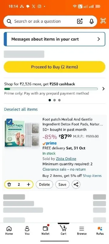 Foot patch Herbal And Gentle Ingredient Detox Foot Pads at ₹87