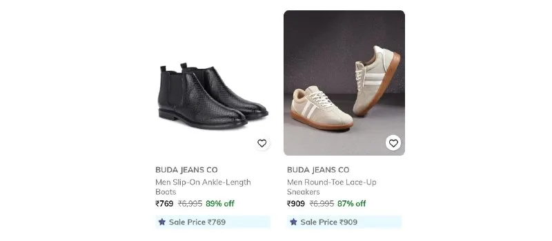 Upto 92% Off On Buda Jeans Footwears