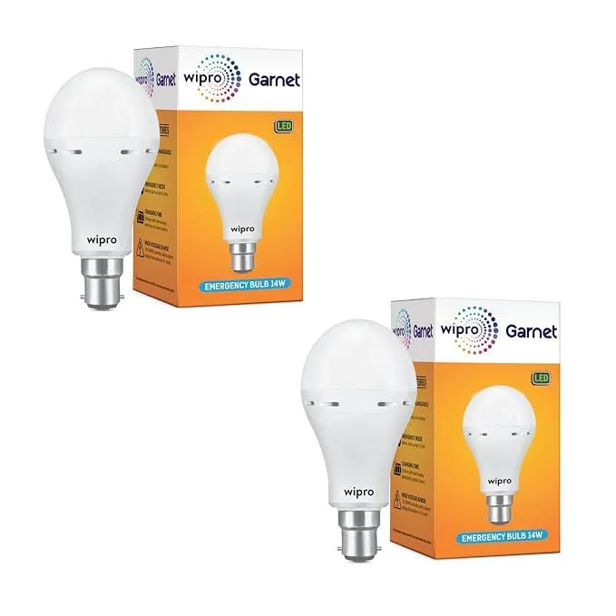 wipro Garnet 14W LED Emergency Bulb,pack of 2 at ₹578